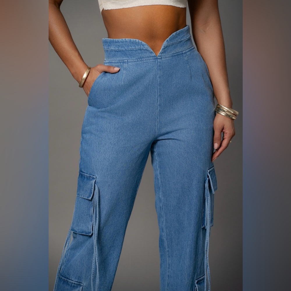 JLUXLABEL Jacinda denim utility pants - Picture 5 of 15